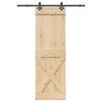 vidaXL Schuifdeur met beslag 70x210 cm massief grenenhout, Doe-het-zelf en Verbouw, Deuren en Horren, Verzenden, Nieuw