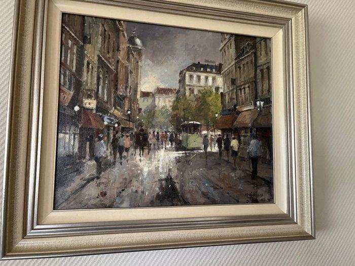 Rein Sievers (geb. 1929) - Stads gezicht, Antiek en Kunst, Kunst | Schilderijen | Klassiek