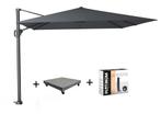 Challenger T1 zweefparasol 300x300 cm antraciet  met 90KG, Tuin en Terras, Ophalen of Verzenden, Nieuw