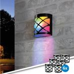 6x Solar wandlamp China RGB wit buitenlamp op zonne energie, Tuin en Terras, Zonne-energie, Kunststof, Verzenden, Minder dan 50 watt