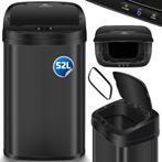 KESSER® RVS Prullenbak - 52 liter - Bewegingssensor - Zwart, Verzenden, Nieuw