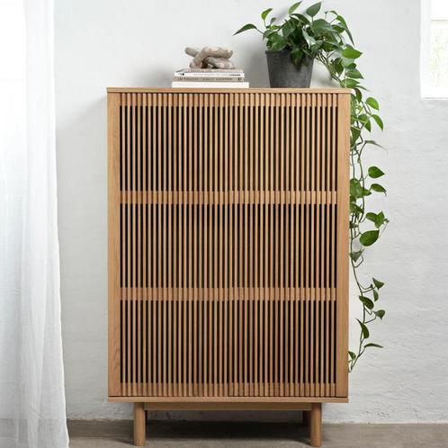 *WOONWINKEL* Wandkast Eiken Met Latjes, Huis en Inrichting, Kasten | Wandmeubels, Nieuw, Verzenden