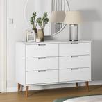 vidaXL Ladekast MOLDE 113x40x80 cm massief grenenhout wit