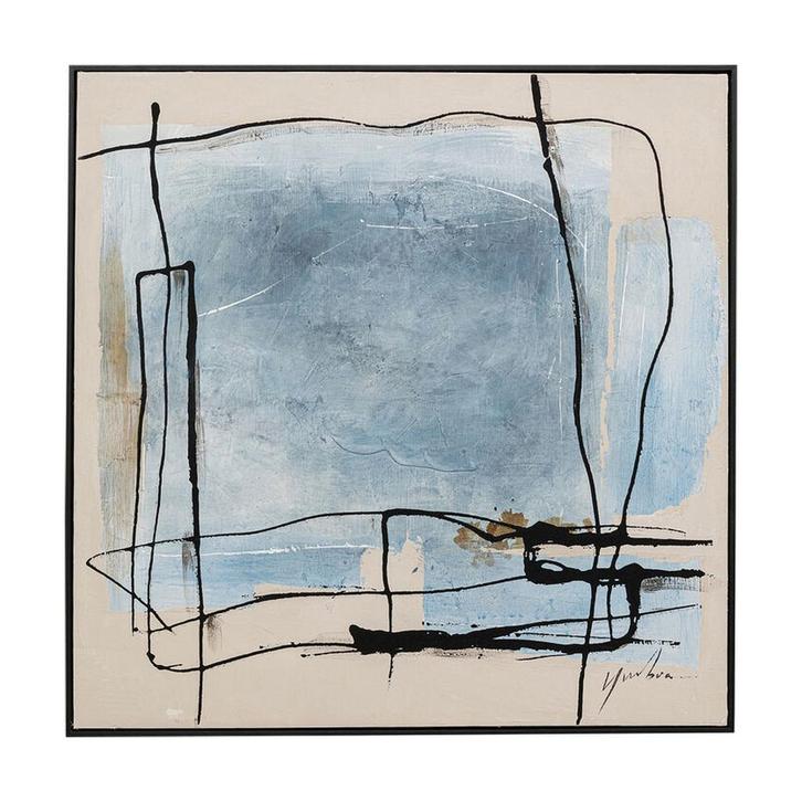 *WOONWINKEL* Kare Design Dust Blue Abstract Schilderij Beige, Huis en Inrichting, Woonaccessoires | Schilderijen, Tekeningen en Foto's