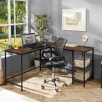 Bureau Hamilton 138x138x75,5cm - Industrieel hout donker, ru, Huis en Inrichting, Bureaus, Verzenden, Nieuw