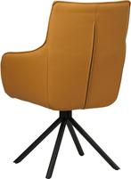 Gele leren industriële draaibare eetkamerstoel - Toledo Leer, Huis en Inrichting, Stoelen, Nieuw, Leer, Ophalen of Verzenden, Eén