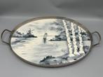 Art Deco dienblad – keramiek en metaal – jaren 30 - Dienblad, Antiek en Kunst