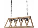 BRILLIANT Matrix Nature - Hanglamp 4 lichts - Antiek Hout -, Verzenden, Nieuw