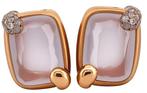 Pomellato - Oorbellen - 18 karaat Roségoud Quartz - Diamant, Nieuw