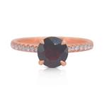 Ring - 18 karaat Roségoud -  1.40ct. tw. Granaat - Diamant -, Nieuw