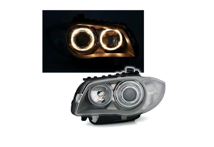 Xenon look Koplampen met Angel Eyes voor BMW 1 Serie E81 E82, Auto diversen, Tuning en Styling, Ophalen of Verzenden