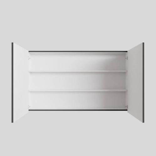 Spiegelkast BWS Cube 120x70x16 cm 2 Deuren Antraciet met Mat, Doe-het-zelf en Verbouw, Sanitair, Bad, Nieuw, Ophalen of Verzenden