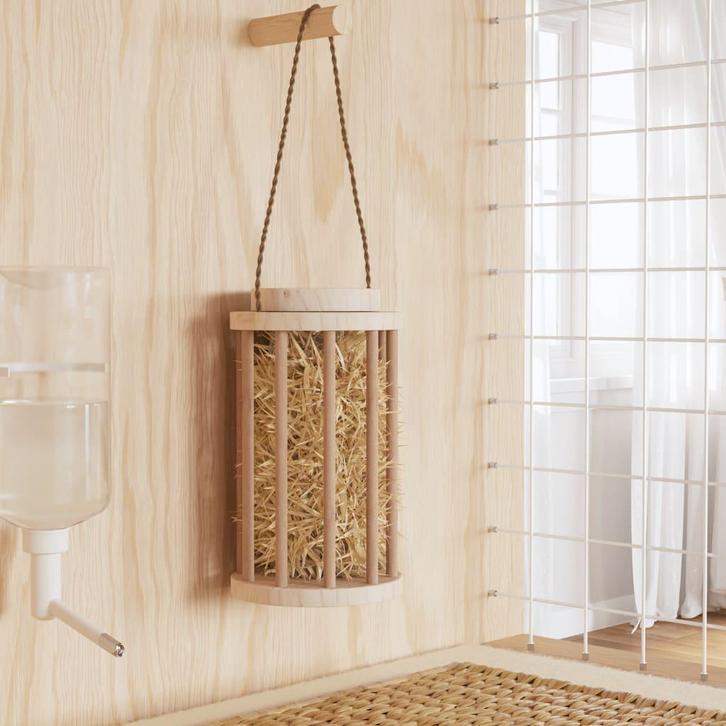 vidaXL Hooiruif voor konijnen Ø15x25,5 cm massief vurenhout, Dieren en Toebehoren, Overige Dieren-accessoires, Nieuw, Verzenden