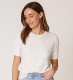 T-shirt met hartjes, Kleding | Dames, T-shirts, Maat 38/40 (M), Wit, Nieuw, Korte mouw