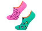 2 paar meisjes Footies - Leopard - Roze/Groen, Verzenden, Nieuw