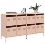 vidaXL Dressoir 135x39x73,5 cm koudgewalst staal roze, Verzenden, Nieuw, Metaal
