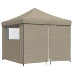 Partytent inklapbaar pop-up 3x3 mtr met 4 zijwanden taupe, Verzenden, Nieuw, 2 meter of meer, Partytent