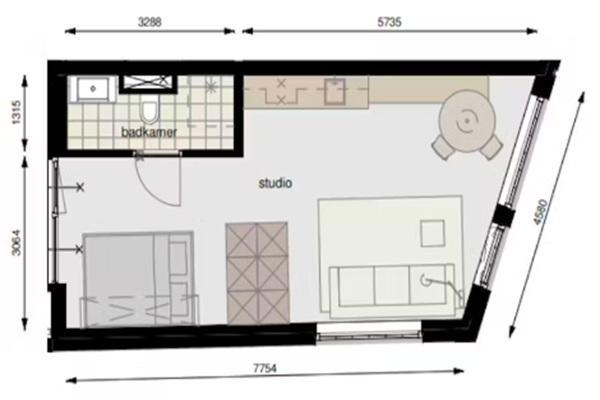 Studio Asvest in Delft, Huizen en Kamers, Kamers te huur, Minder dan 20 m², Delft