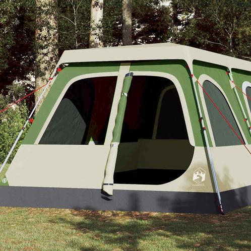 vidaXL Koepeltent 10-persoons snelontgrendeling groen, Caravans en Kamperen, Tenten, Nieuw, tot en met 2, Verzenden