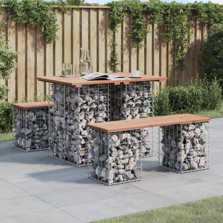 vidaXL Tuintafel Schanskorfontwerp 100x70x72 cm massief, Tuin en Terras, Tuintafels, Nieuw, Verzenden