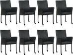 Zwarte leren moderne eetkamerstoel - Granada leer Black (zwa, Huis en Inrichting, Overige kleuren, Nieuw, Leer, Ophalen of Verzenden