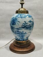 Vaas gemonteerde lamp - Delfts blauw - 18e-eeuwse Delftse