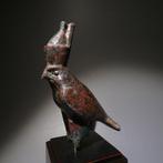 Oud-Egyptisch Brons Mooie God Horus valkensculptuur. 14e, Verzamelen