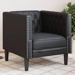 vidaXL Fauteuil Chesterfield-stijl kunstleer zwart, Verzenden, Nieuw, Eenpersoons, Leer