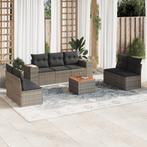 vidaXL 8-delige Loungeset met kussens poly rattan grijs, Nieuw, 8 zitplaatsen, Loungeset, Verzenden