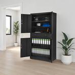 Archiefkast Cosmo met 2 lades 180x80x40cm - zwart/zwart, Huis en Inrichting, Kasten | Roldeurkasten en Archiefkasten, Verzenden