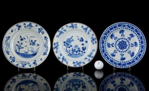 Drie (3) Chinese blauw-witte borden - GEEN VEILINGPRIJS -, Antiek en Kunst, Antiek | Overige Antiek
