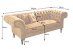 Chesterfield Design 3-zits loungebank PARIS 225cm, Ophalen of Verzenden, Nieuw