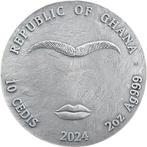 Ghana. 10 Cedis 2024 Frida, 2 Oz, Antique finish (.999)