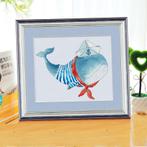 Walvis Zee Strand Borduurset 14CT op Wit Borduurstof, Verzenden, Nieuw