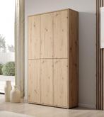 Meubella - Schoenenkast Amber - Eiken - 109x35x192 cm, Huis en Inrichting, Kasten | Vitrinekasten, 100 tot 150 cm, Verzenden, Nieuw