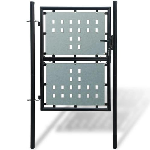 vidaXL Poort enkel 100x200 cm zwart, Tuin en Terras, Tuinpoorten, Nieuw, Verzenden