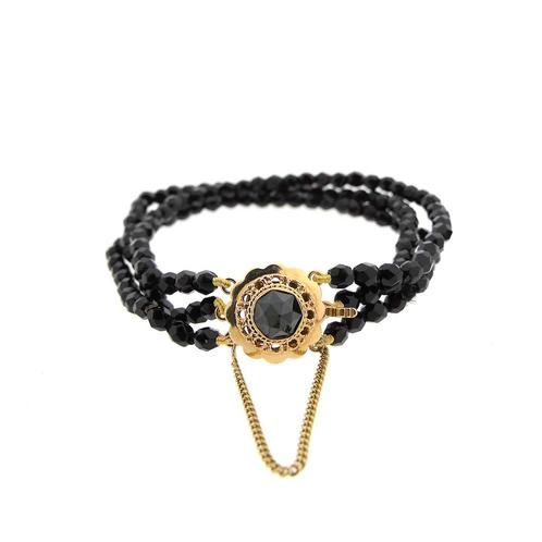 Glaskralen armband met gouden slot; Antiek/vintage | 20,5 cm, Sieraden, Tassen en Uiterlijk, Armbanden, Overige kleuren, Gebruikt