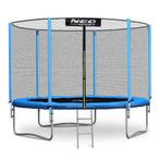 Trampoline - 244 cm - blauw - met ladder en buitenrand ne..., Kinderen en Baby's, Speelgoed | Buiten | Trampolines, Ophalen of Verzenden