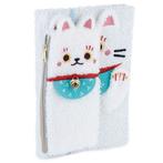 Pluche Notitieboekje A5 gelinieerd met etui - Maneki Neko Ge, Ophalen of Verzenden, Nieuw