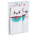 Pluche Notitieboekje A5 gelinieerd met etui - Maneki Neko Ge, Diversen, Schrijfwaren, Nieuw, Ophalen of Verzenden