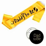 Sjerp en button set Daddy to Be zwart en goud, Hobby en Vrije tijd, Feestartikelen, Verzenden, Nieuw, Versiering, Geboorte of Huwelijk