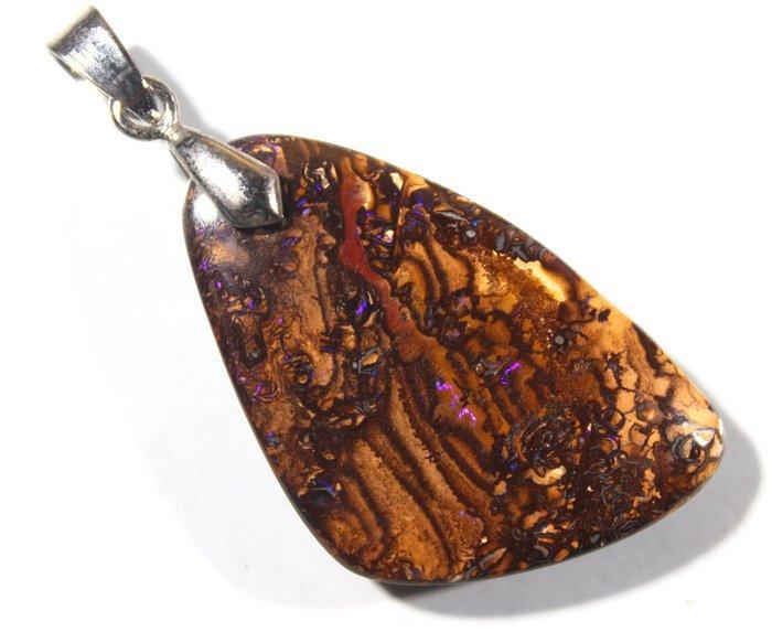 Ct. 40,0 Grote Australische Boulder Opal Hanger Onbehandeld, Verzamelen, Mineralen en Fossielen