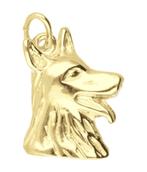 Gouden Herdershond kop ketting hanger, Verzenden, Nieuw