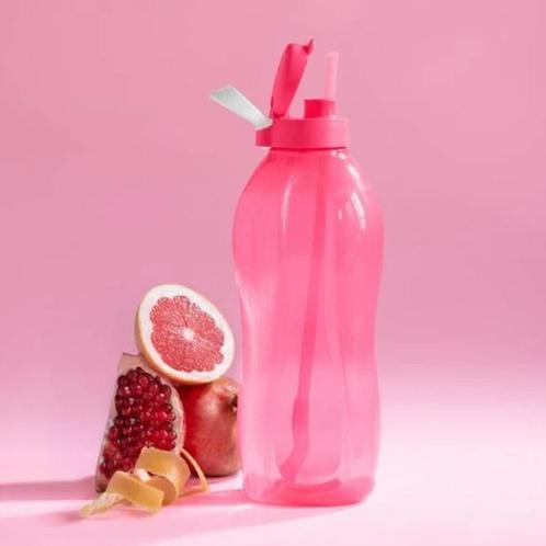 Tupperware Ecofles 2Liter Pink met rietje, Huis en Inrichting, Keuken | Tupperware, Nieuw, Ophalen of Verzenden
