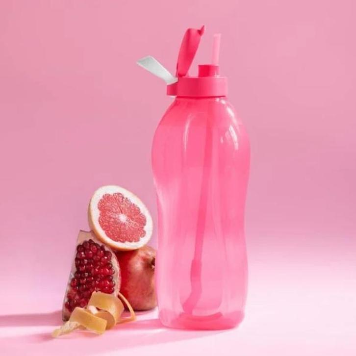 Tupperware Ecofles 2Liter Pink met rietje, Huis en Inrichting, Keuken | Tupperware, Nieuw, Ophalen of Verzenden
