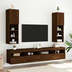 vidaXL Tv-meubels met LED-verlichting 2 st 30,5x30x102 cm, Huis en Inrichting, Kasten | Televisiemeubels, Nieuw, Verzenden