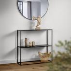 Bijzettafel - Livion Xena - Consoletafel - Zwart - Metaal, Huis en Inrichting, Tafels | Eettafels, Ophalen of Verzenden, Nieuw