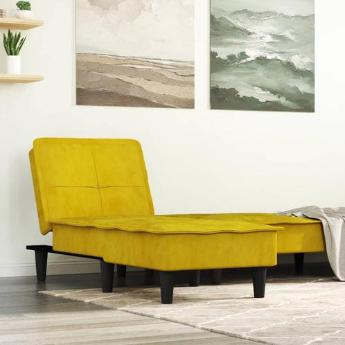 vidaXL Chaise longue fluweel geel, Huis en Inrichting, Banken | Sofa's en Chaises Longues, Nieuw, Verzenden