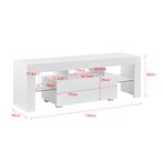 Tv meubel Grimsey met led verlichting 130x35x45 cm wit, Verzenden, Nieuw