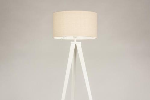 Rietveld Vloerlampen - Wit, Beige, Zand - Stof, Metaal, Huis en Inrichting, Lampen | Vloerlampen, Verzenden